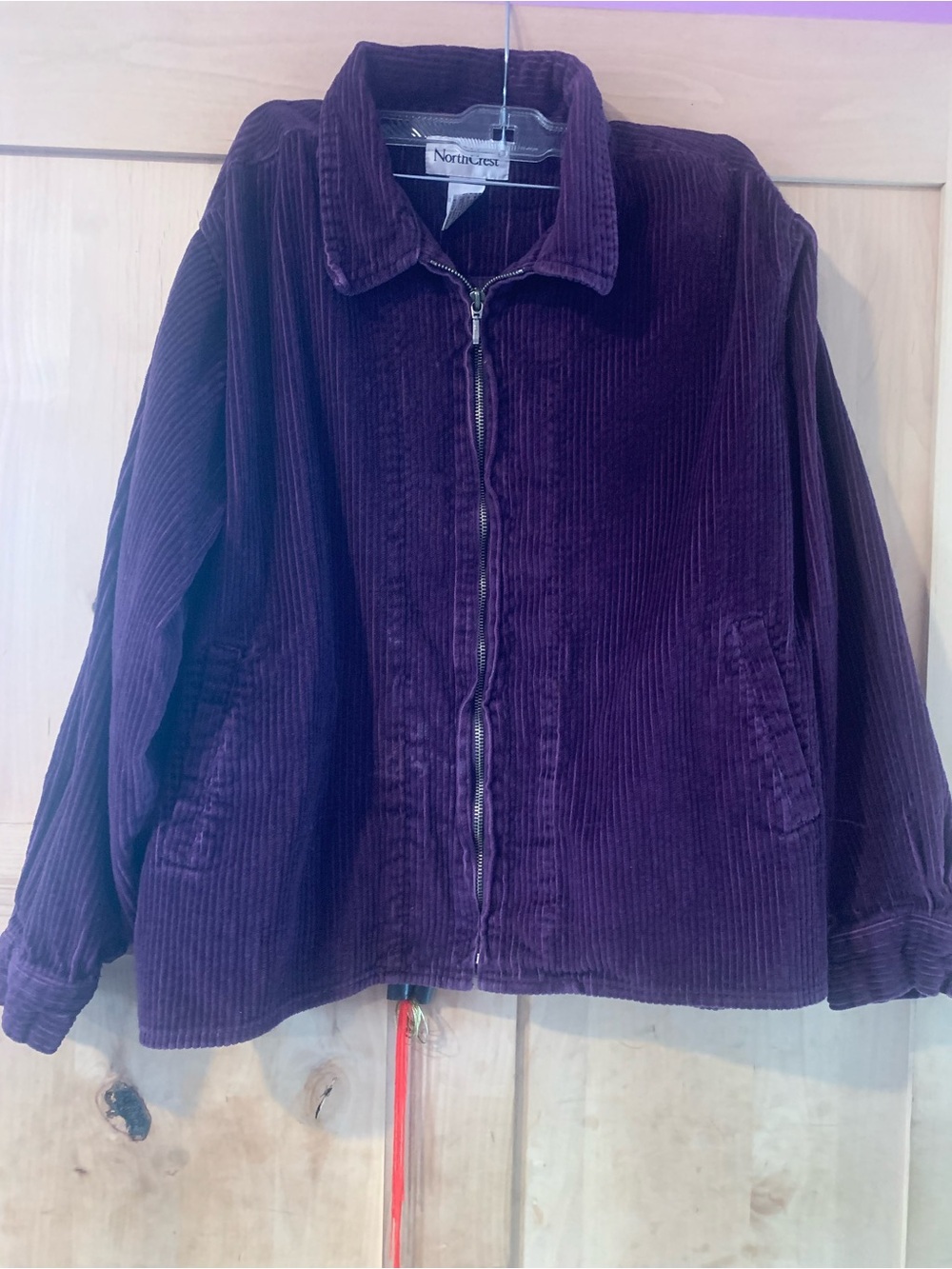 Vintage Northcrest Women's Purple Corduroy Full Zip Lightweight Jacket